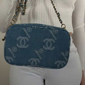Chanel Beauty Blue Denim Crossbody Bag GWP